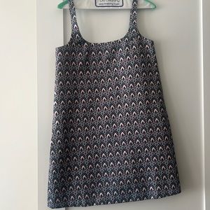 Maje a-line retro blue metallic dress